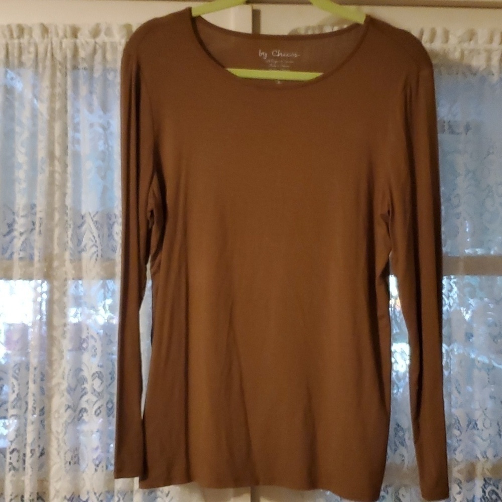 Chico's Brown Long Sleeve Shirt Size 1